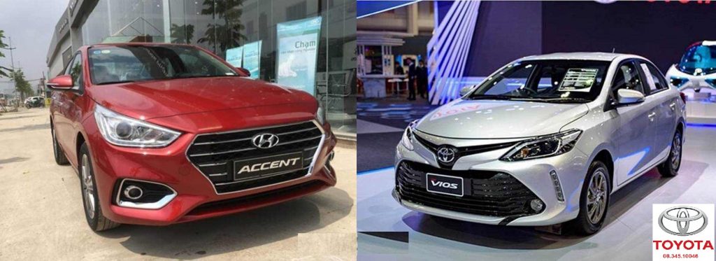 Thiết kế đầu xe Toyota Vios 2020 và Hyundai Accent 2020